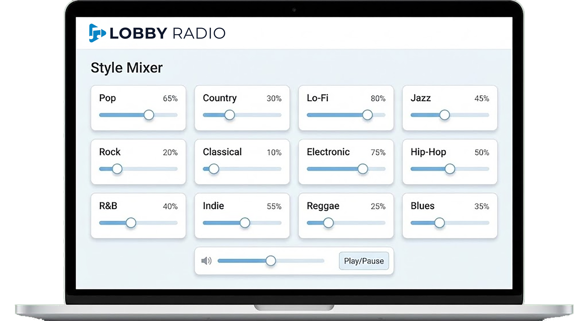 LobbyRadio Mixer Interface